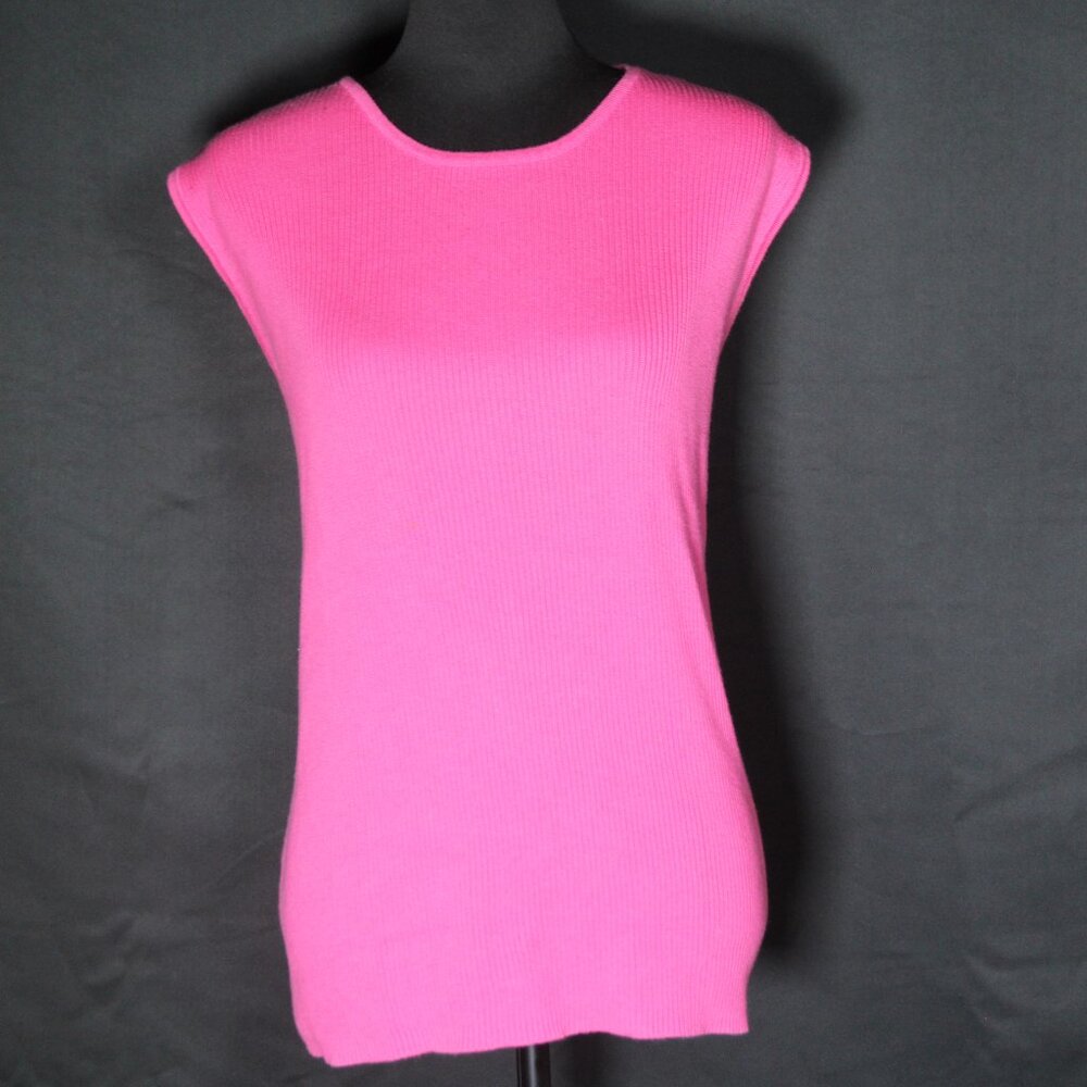Pink Sleeveless Sweater Vest by August Max Woman Size X (14)